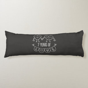 7. Jahrestag Geschenk Chalk Herzen Seitenschläferkissen