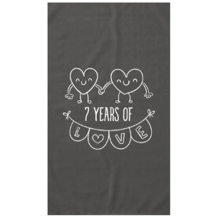 7. Jahrestag Geschenk Chalk Herzen Tischdecke