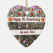 7. Jahrestag, Wollfresser und Kupferherz Keramik Ornament (Rechts)