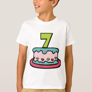 7-jährig-Geburtstags-Kuchen T-Shirt