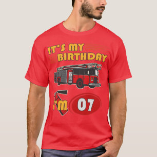 7-jährig sein Geburtstagsfeuer Truck 7. Geburtstag T-Shirt
