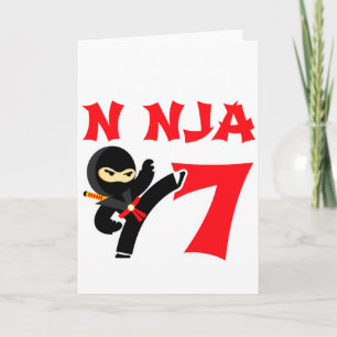 7-jähriger Karate-Ninja-Party-Kinder-7. Geburtstag Karte