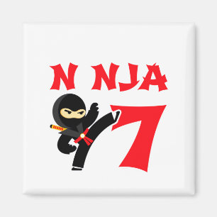 7-jähriger Karate-Ninja-Party-Kinder 7. Geburtstag Magnet