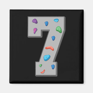 7-jähriger Kletterer Geburtstag Bouldering Kletter Magnet