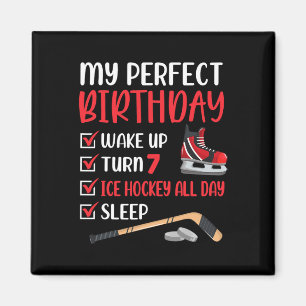 7-jähriges Eishockey Geburtstagsparty 7. Boy Bday Magnet