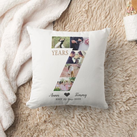 7-jähriges Hochzeitstag Kissen (Decke)