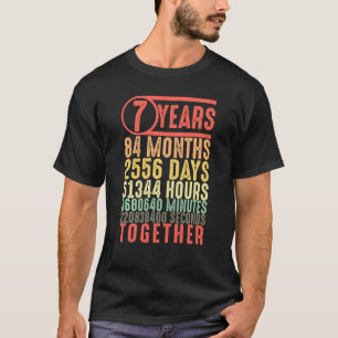 7-jähriges Jubiläum für Ihm Ihr Paar 7. Hochzeit T-Shirt