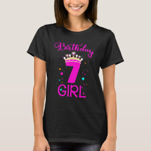 7-jähriges Mädchen für Kinder 7. Prinzessin Geburt T-Shirt