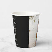 7. Jubiläum schwarze Onyx-Herz-Foto-Papiertassen Pappbecher (Links)