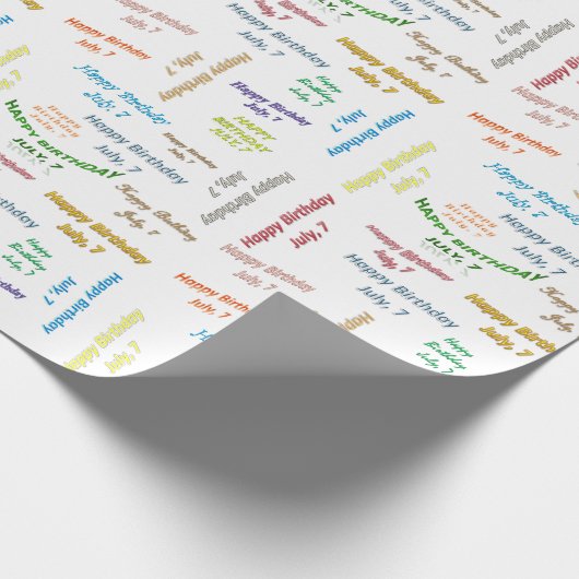 7. Juli Geburtstag Geschenkpapier (Ecke)