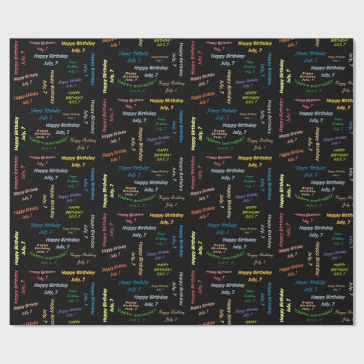 7. Juli Geburtstag Geschenkpapier (Flach)