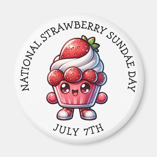 7. Juli Nationaler Strawberry Sundae Day Magnet (Vorne)