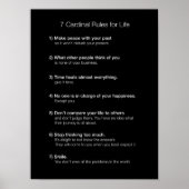 7 Kardinal Lebensregeln Poster (Vorne)