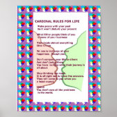 7 KARDINAL REGELN FÜR LEBEN Text der grafischen Ku Poster (Vorne)