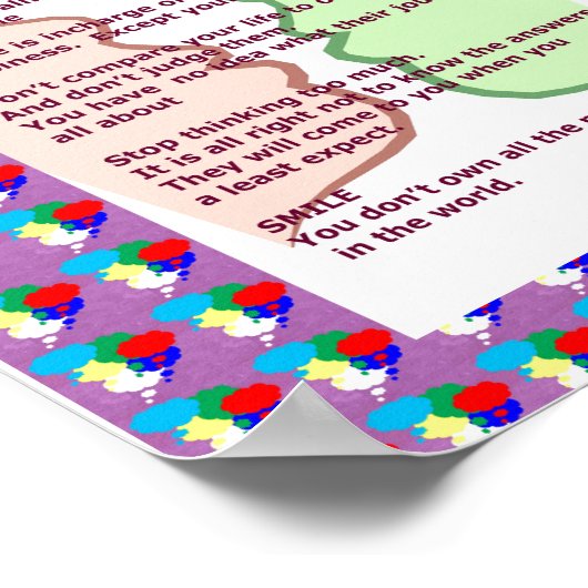 7 KARDINAL REGELN FÜR LEBEN Text der grafischen Ku Poster (Ecke)