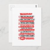7 KARDINAL REGELN FÜR LEBEN Text der grafischen Ku Postkarte (Vorne/Hinten)
