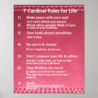 7 Kardinal Regeln für LIFE Poster