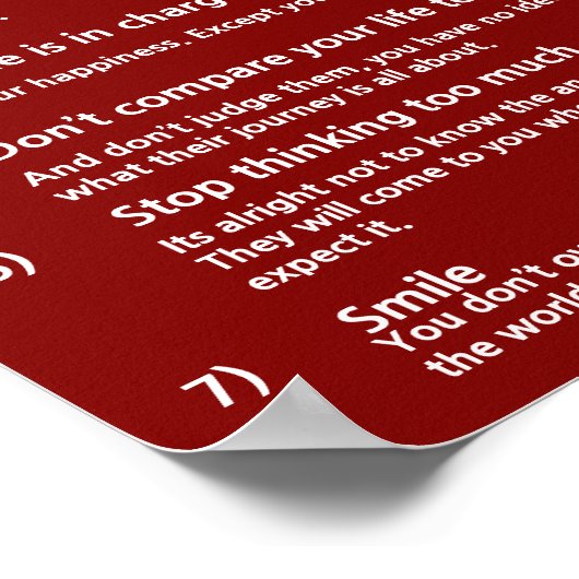 7 Kardinal Regeln für LIFE Poster (Ecke)