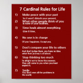 7 Kardinal Regeln für LIFE Poster (Vorne)