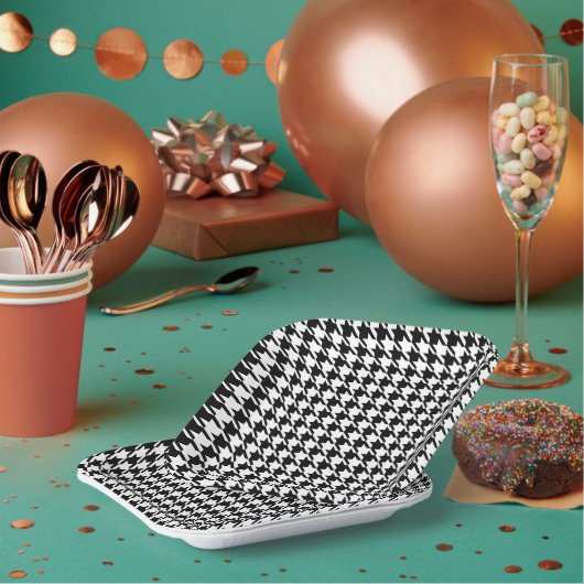 7" karierte quadratische Papierplatten Pappteller (Multi)