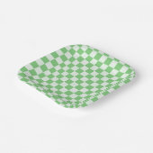 7" karierte quadratische Papierplatten Pappteller (Gewinkelt)