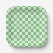 7" karierte quadratische Papierplatten Pappteller (Vorderseite)