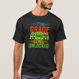 7. Klasse Level freigeschalteter Gamer Erster Schu T-Shirt
