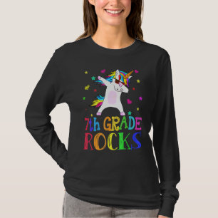 7. Klasse Rocks Unicorn Dab Zurück zur Schule Lehr T-Shirt