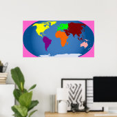 7 Kontinente drucken riesige 3 ft x 4 m Poster (Heimbüro)