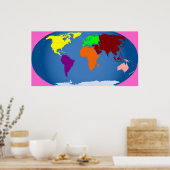 7 Kontinente drucken riesige 3 ft x 4 m Poster (Küche)