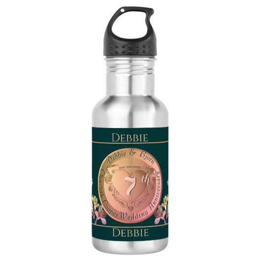 7. Kupfer Fresia 2 Fotos Wasserflasche (Vorderseite)