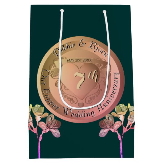 7. Kupfer Fresia Geschenktasche Mittlere Geschenktüte (Rückseite)