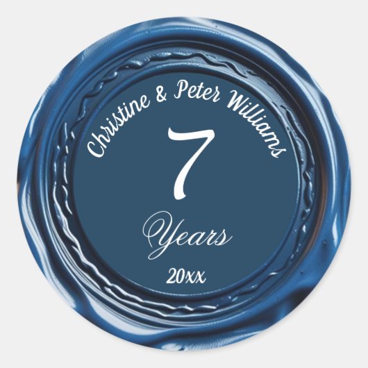 7. Kupferhochzeit Blue Wax Siegel Sticker (Vorderseite)