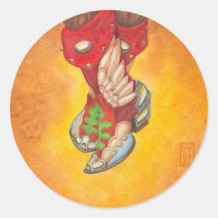 7 League Boots Mini Runder Aufkleber