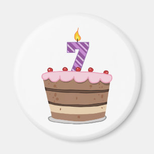 7. Lebensjahr am Geburtstag Magnet