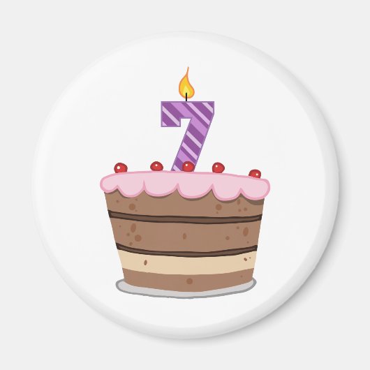 7. Lebensjahr am Geburtstag Magnet (Vorne)