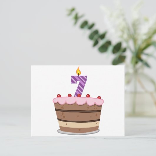 7. Lebensjahr am Geburtstag Postkarte (Stehend Vorderseite)