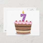 7. Lebensjahr am Geburtstag Postkarte (Vorne/Hinten)