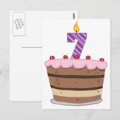 7. Lebensjahr am Geburtstag Postkarte (Vorne/Hinten)
