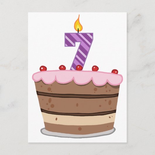 7. Lebensjahr am Geburtstag Postkarte (Vorderseite)