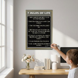 7 Lebensregeln, Druck, Werteplakat (Matte) Poster