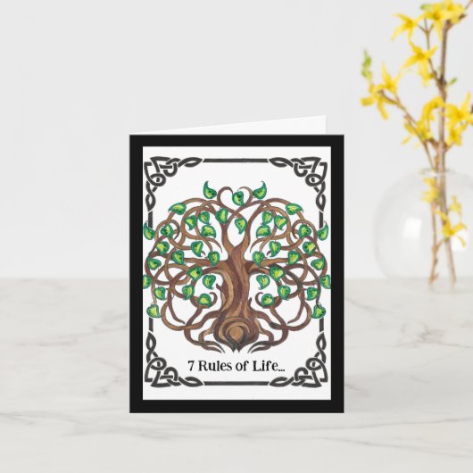 7 Lebensregeln Karte (Gelbe Blume)