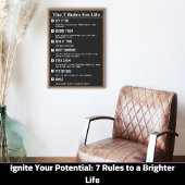 7 Lebensregeln Motivierend Poster, 12"x18" Inche Poster