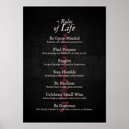 7 Lebensregeln Poster (Vorne)
