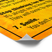 7 Lebensvorschriften für Kardinäle Poster (Ecke)