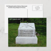 7. MASSACHUSETTS-INFANTRIE POSTKARTE (Vorne/Hinten)