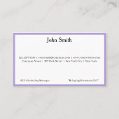 7 Moderne lila Logos fördern den Markennamen des U Visitenkarte (Vorderseite)