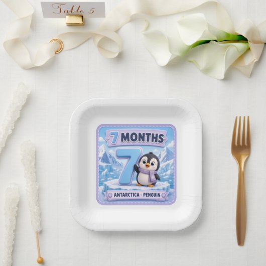 7 Monate Baby Meilenstein Explorer Pappteller (Hochzeit)