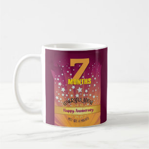 7 Monate CUSTOM Erholung Jubiläum Fett Zahlen Kaffeetasse