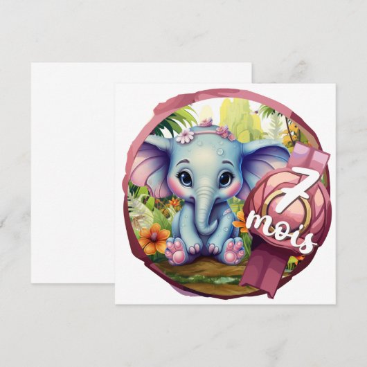 7 Monate Einladung (Vorne/Hinten)